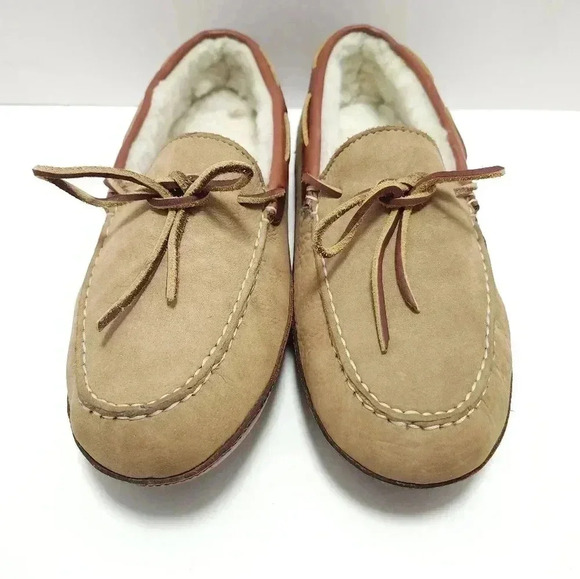LB EVANS Mens Slipper Size 10 leather Shearling - Picture 3 of 7